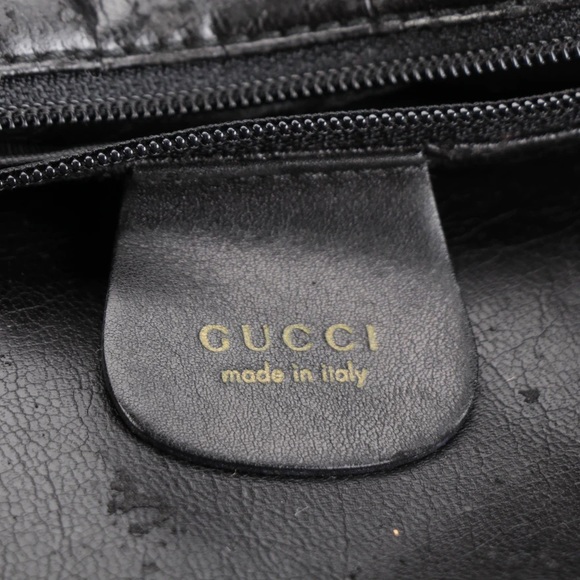 Gucci Two-Way Shoulder Bag in Black Leather with Bamboo Handle - Picture 9 of 12